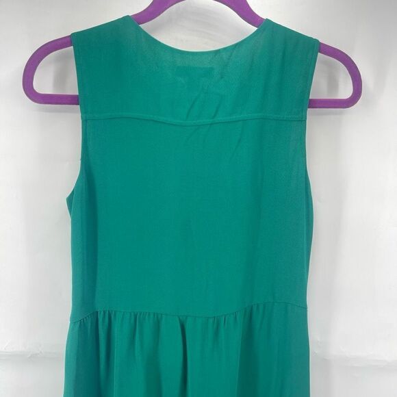 J. Crew Womens Mini Dress Lined Sleeveless Round Neck Button Zip Green Size 2 - Picture 3 of 12